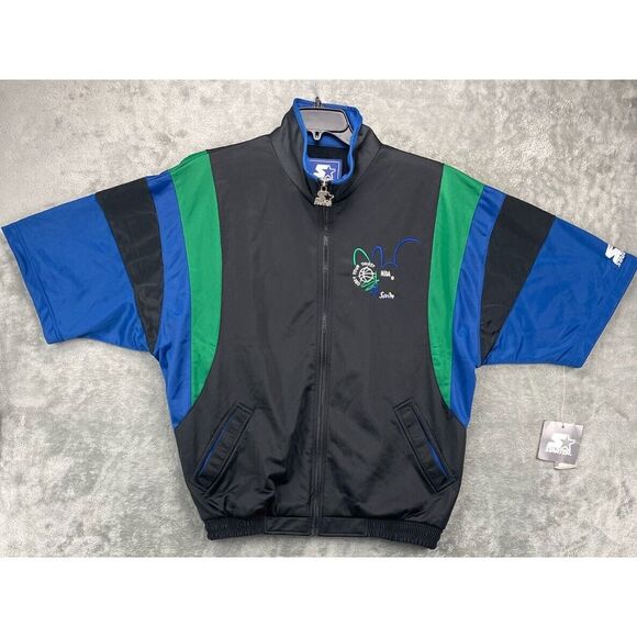 STARTER Jackets & Blazers - NWT Starter Men's Full Zip Jacket Size Large Short Sleeve Sprite NBA Warm Up VTG